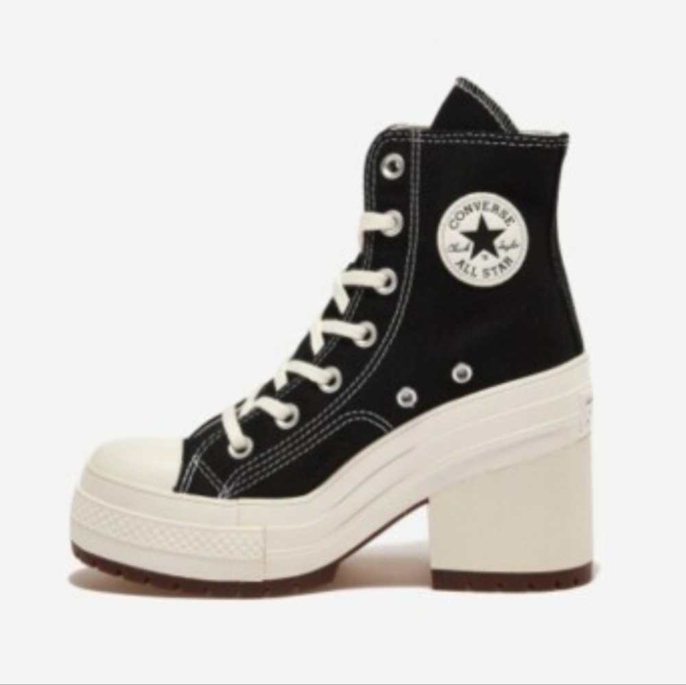 Converse Black and White Platform Heels